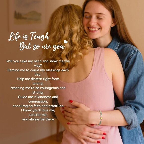 Healing natural stone bracelet for women, calming, inspiring gift, adjustable - Picture 5 of 7